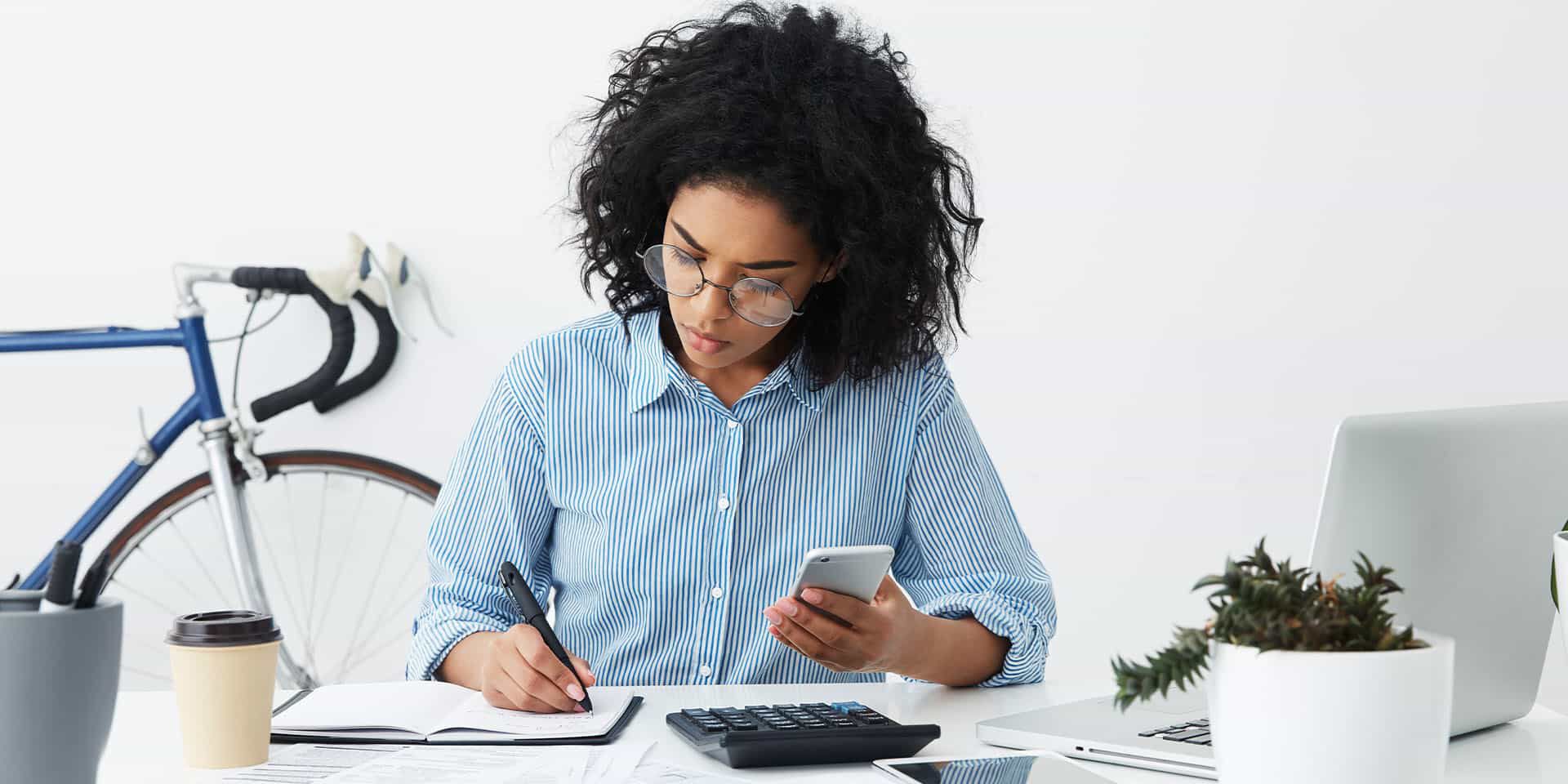 Woman assessing FSA rollover