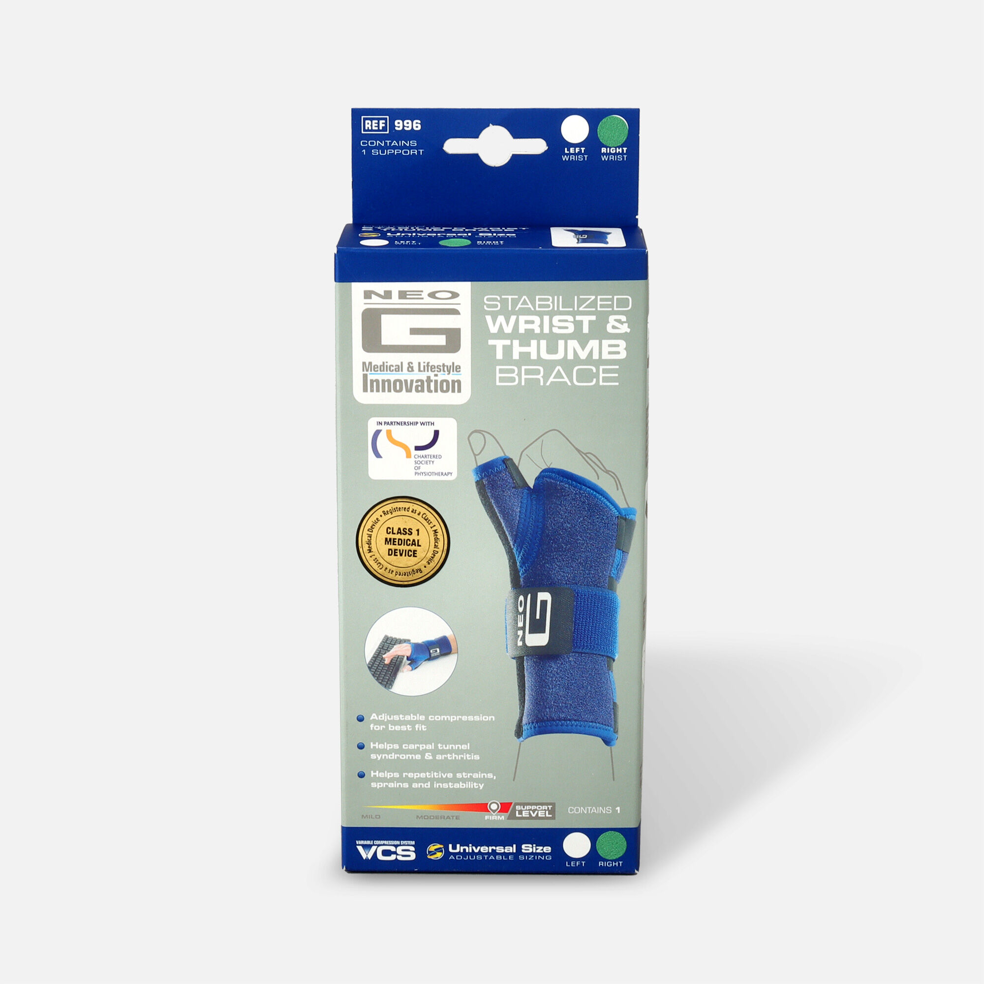 Neo G Stabilized Right Wrist & Thumb Brace, One Size
