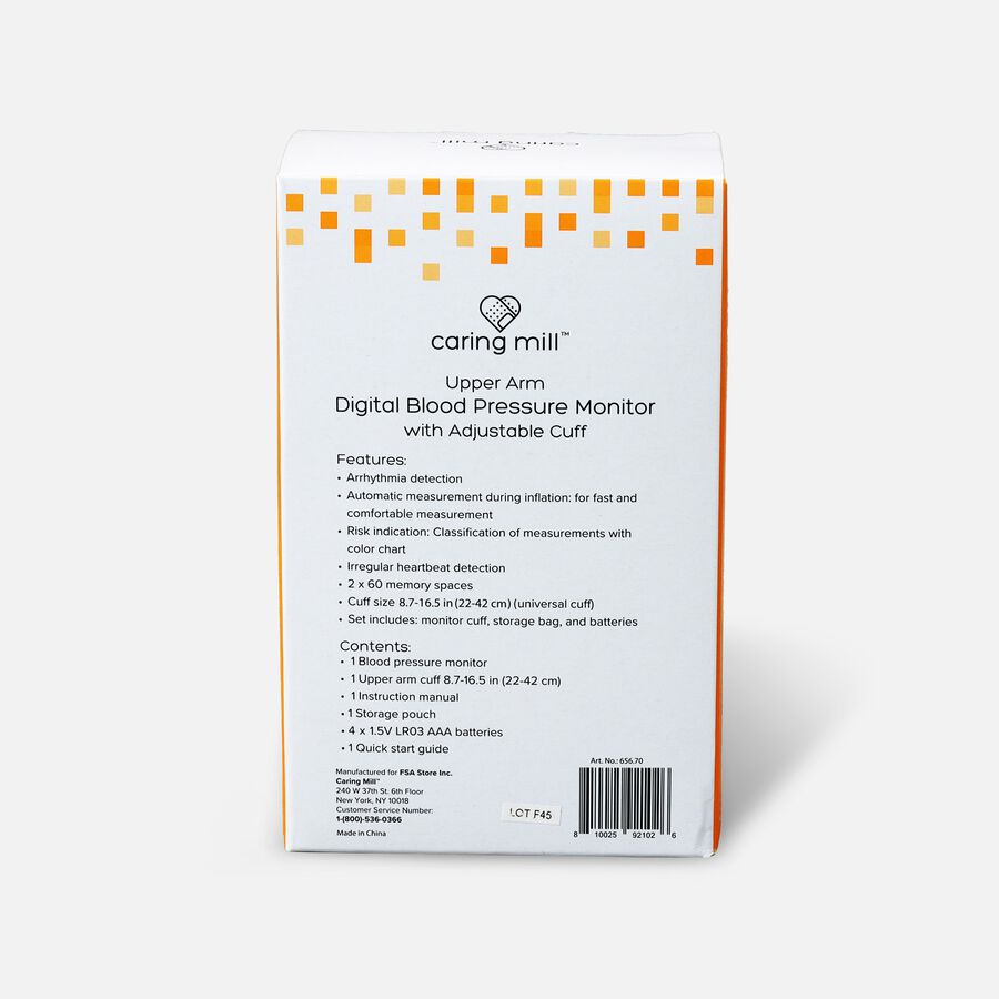 Caring Mill&trade; Upper Arm Digital Blood Pressure Monitor with Adjustable Cuff, , large image number 3