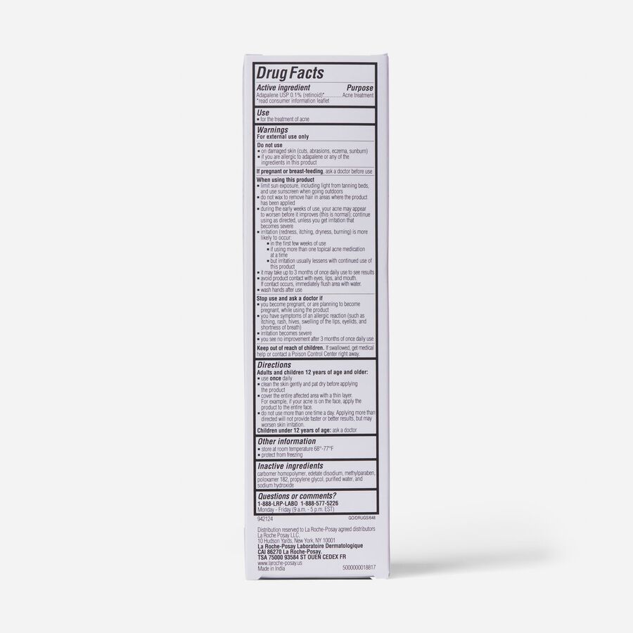 La Roche-Posay Effaclar Adapalene Gel 0.1%, Retinoid Acne Treatment, 1.6 oz., , large image number 1