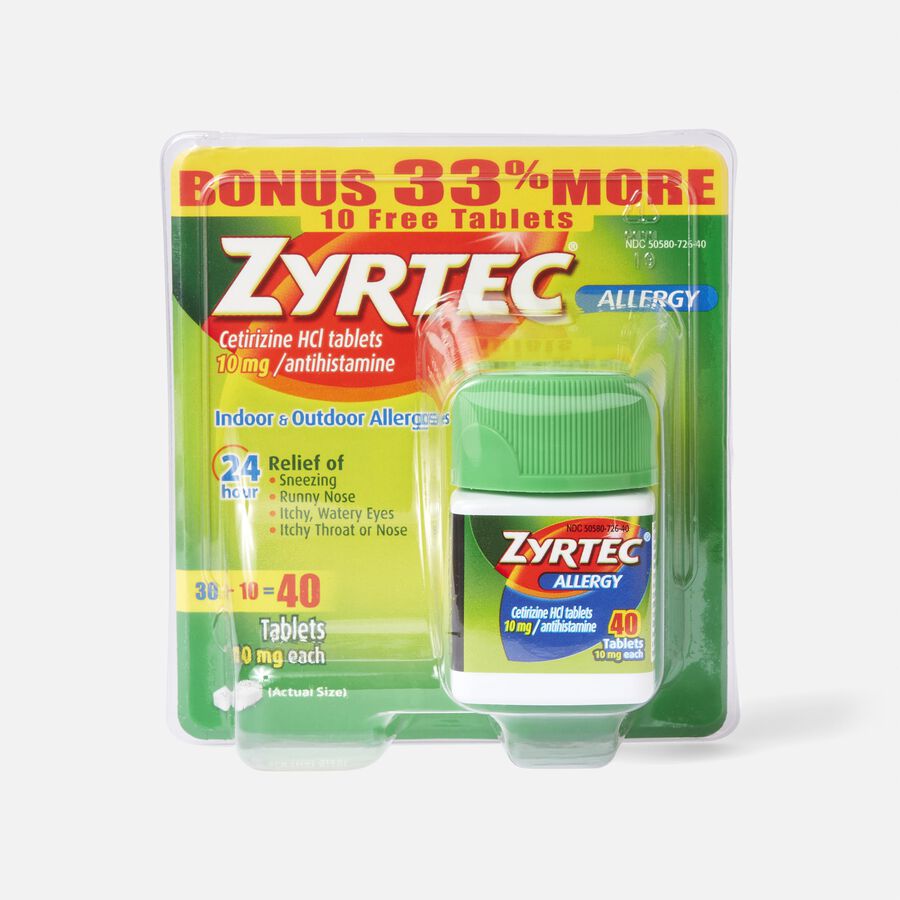Zyrtec Indoor & Outdoor Allergy Relief Tablets, 10 mg, , large image number 2