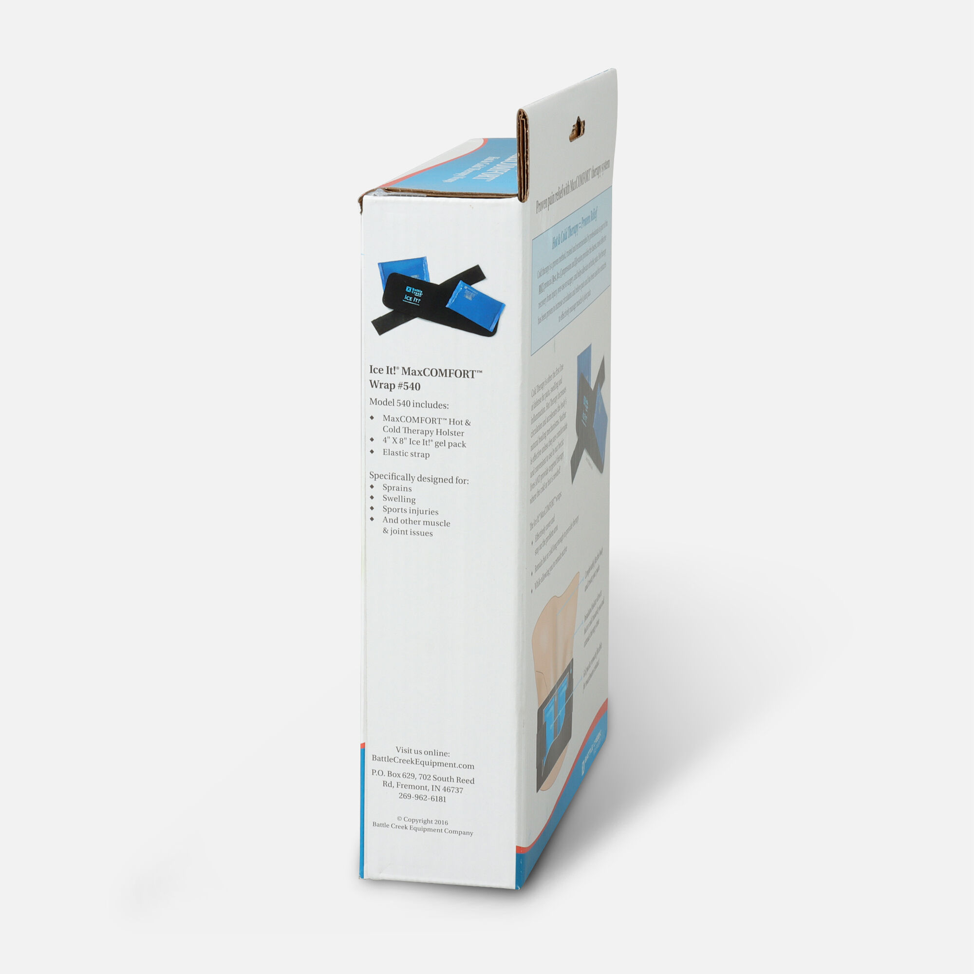 Battle Creek Ice It!® ColdCOMFORT™ System with Strap Model 540, 6" x 18", , large