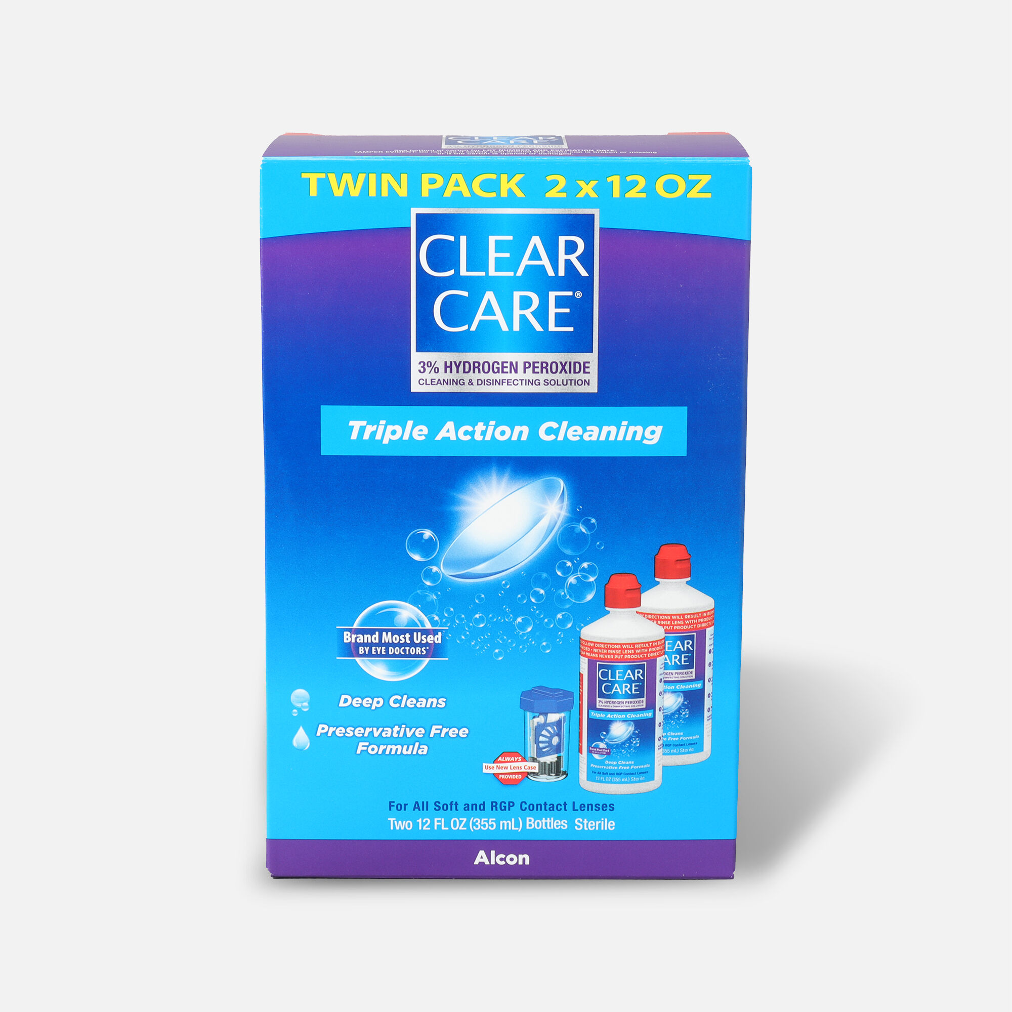 Clear Care No Rub Cleaning & Disinfecting Solution Value Pack, 24 fl oz.