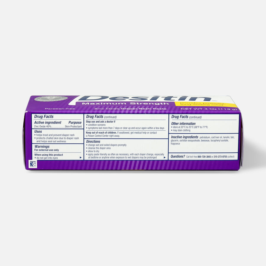 Desitin Maximum Strength Zinc Oxide Diaper Rash Paste, 4 oz. (2-Pack), , large image number 1