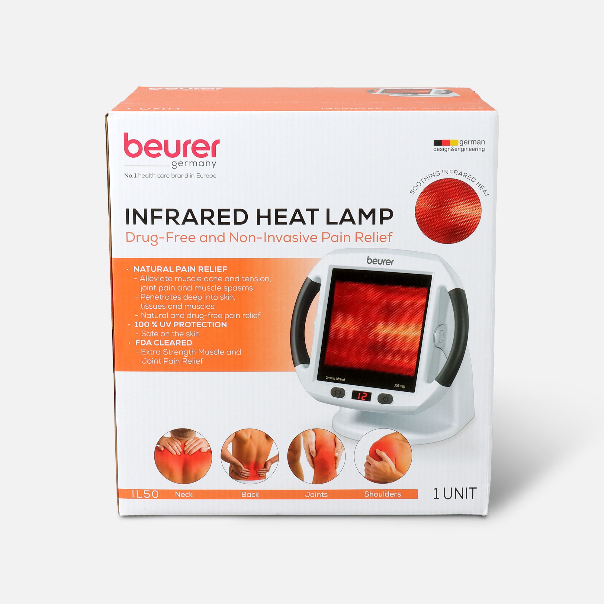 Beurer Pain Relief Infrared Red Light Heat Lamp, , large
