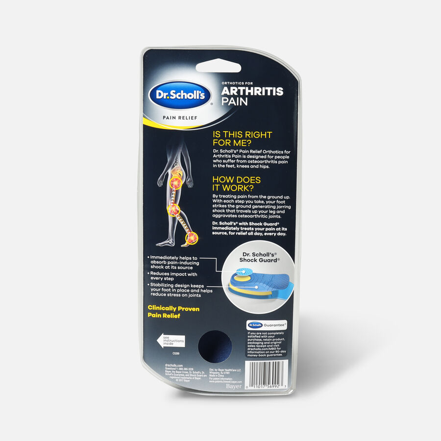 Dr. Scholl&rsquo;s Pain Relief Orthotics for Arthritis Pain for Women, 1 Pair, Size 6-10, , large image number 1