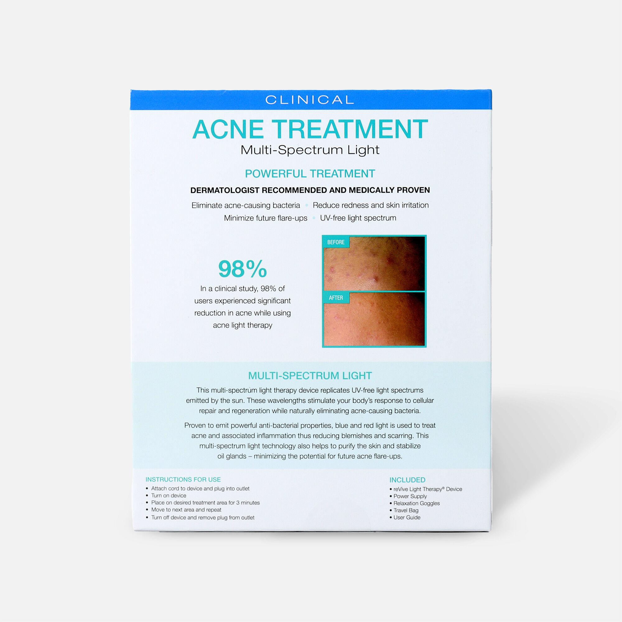 reVive Light Therapy Clinical Acne Treatment Multi-Spectrum Light, , large