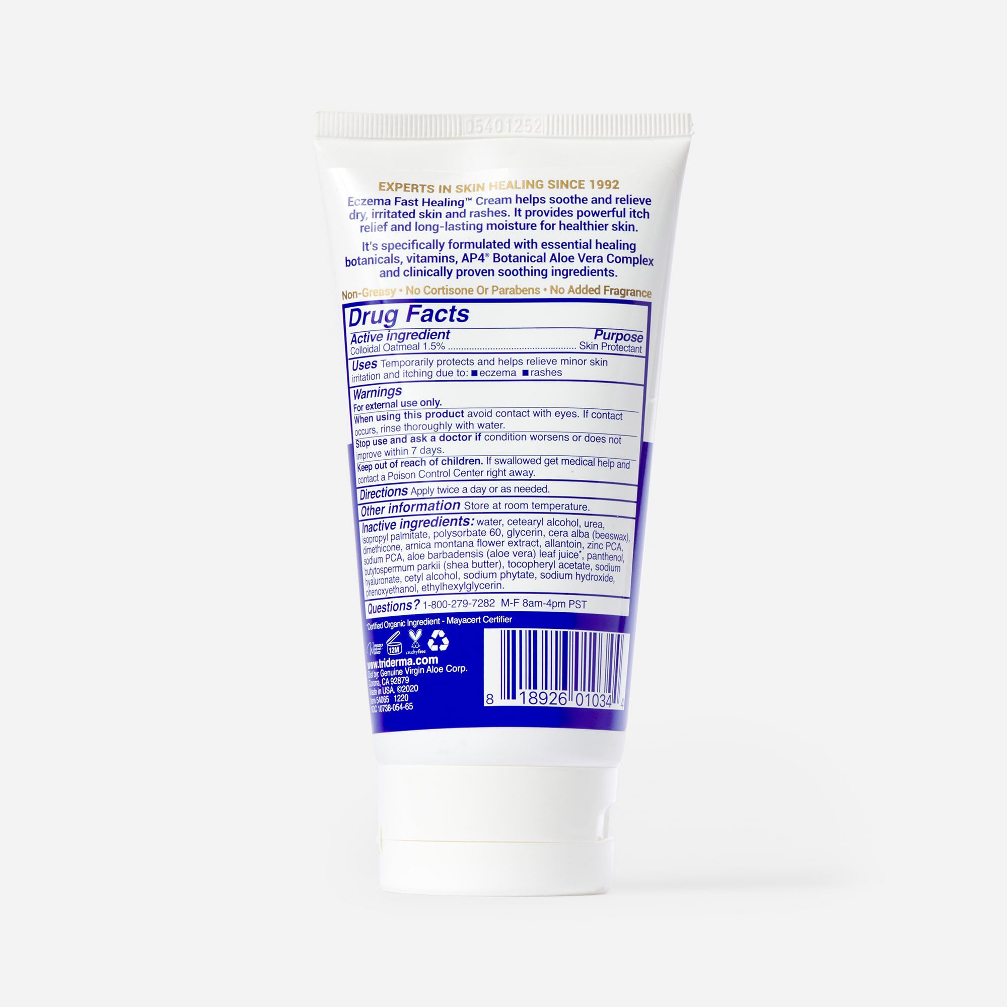 TriDerma Eczema Fast Healing™ Face & Body Cream, 6 oz. Tube, , large