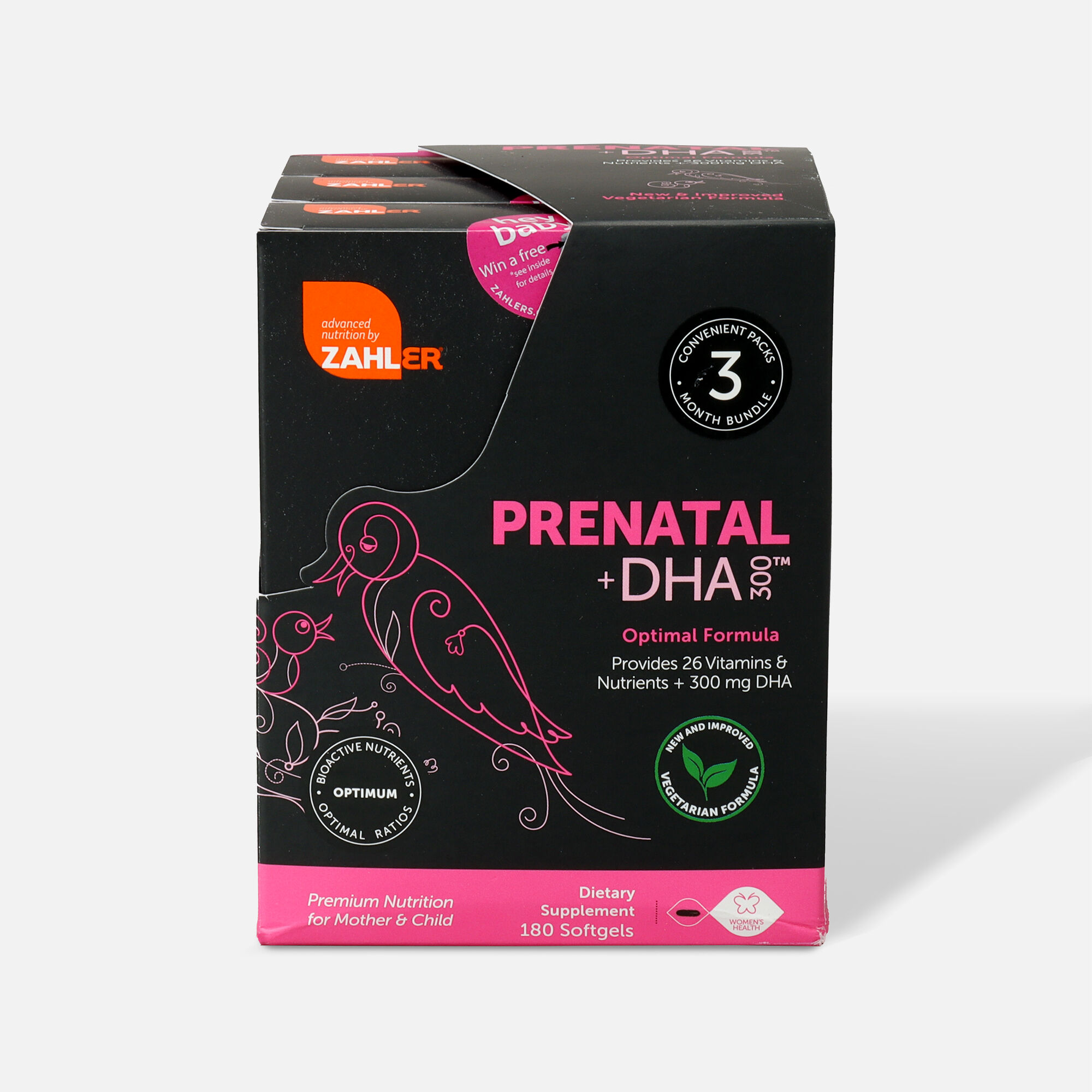 Zahler Prenatal + DHA 300 mg Vitamins - 180 Softgels