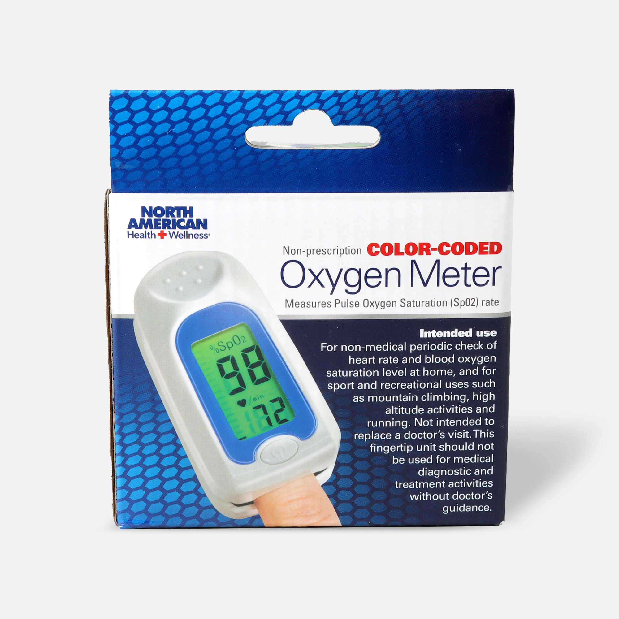 North American Health+Wellness Color-Coded Oxygen Meter