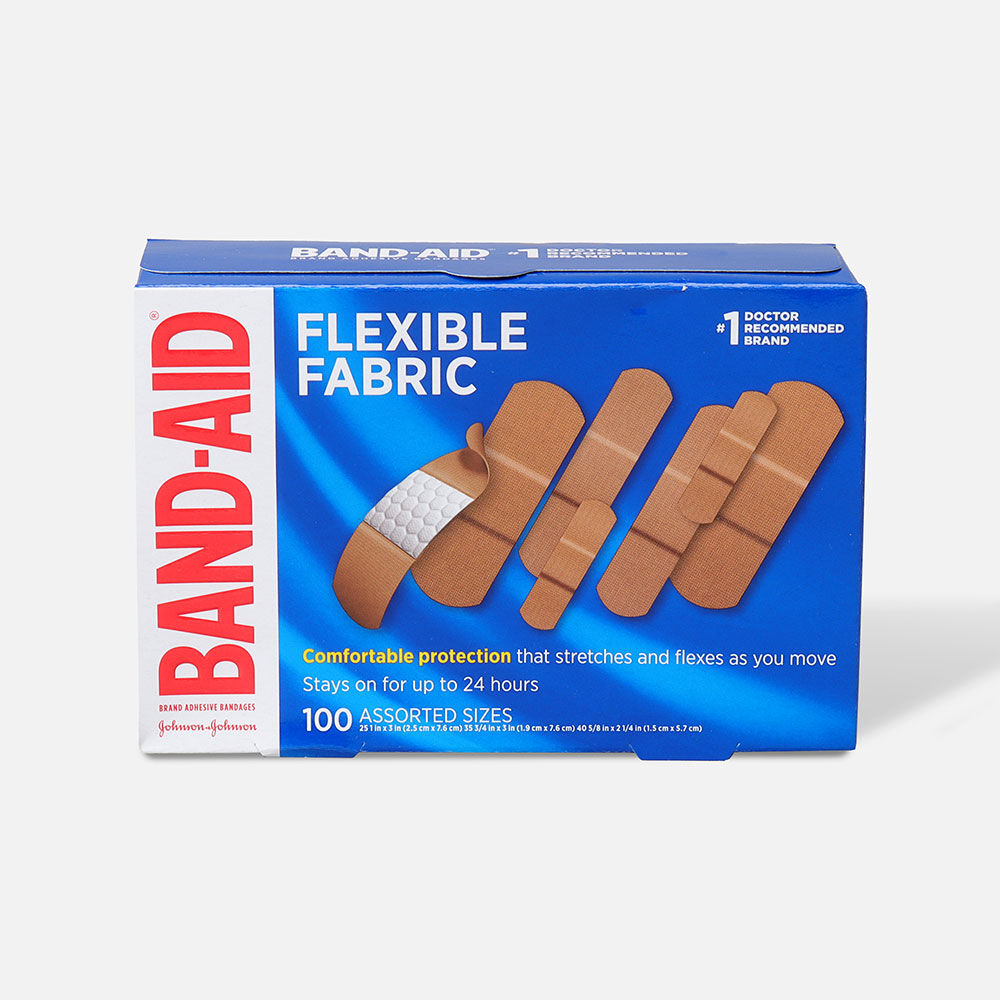 Band-Aid Flexible Fabric Adhesive Bandages, Assorted Sizes, , large