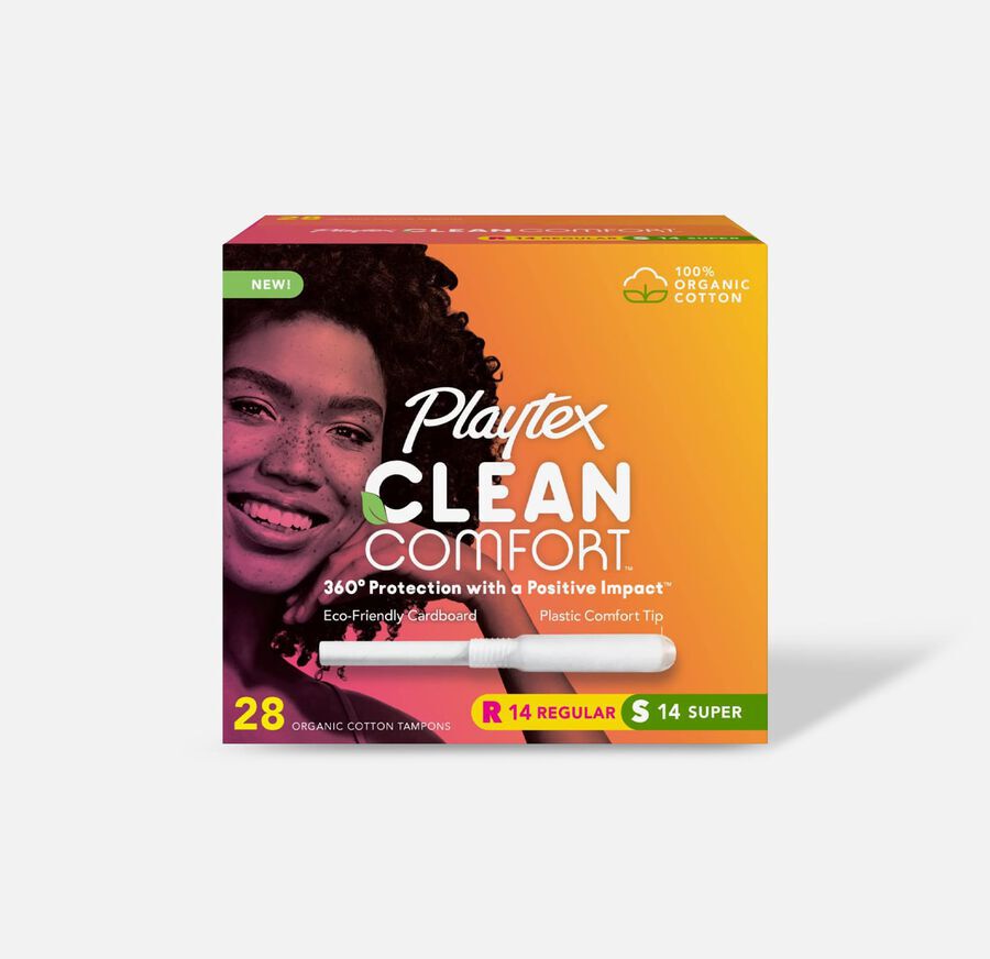 Playtex Clean Comfort Organic Tampons, , large