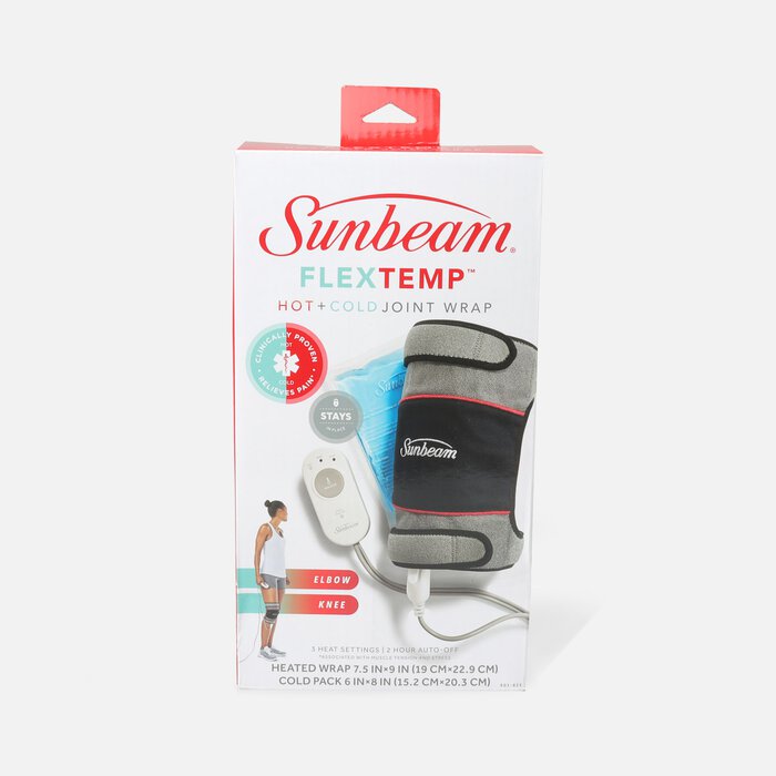 Sunbeam FlexTemp Hot + Cold Joint Wrap With Gel Pack, Gray, 3 Heat Settings, , large