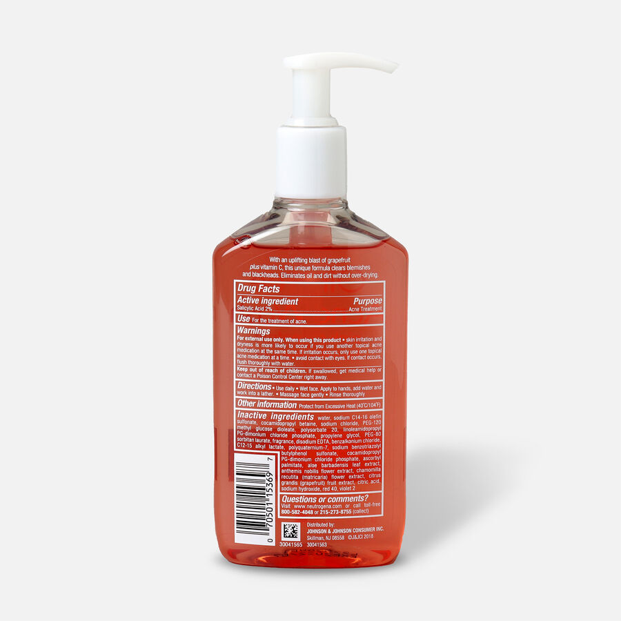Neutrogena Pink Grapefruit Oil-Free Acne Facial Wash, 9.1 oz., , large image number 1