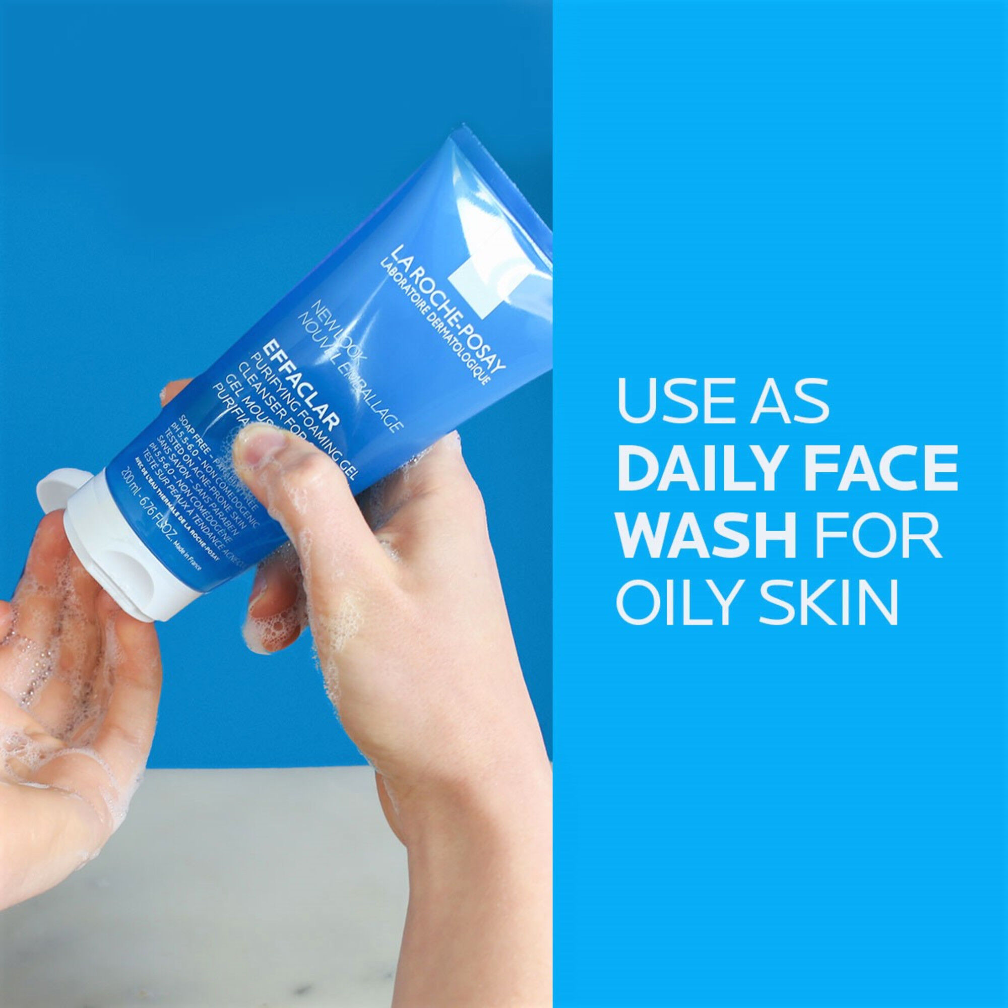 La Roche-Posay Effaclar Purifying Foaming Gel Cleanser for Oily Skin, 6.76 oz., , large