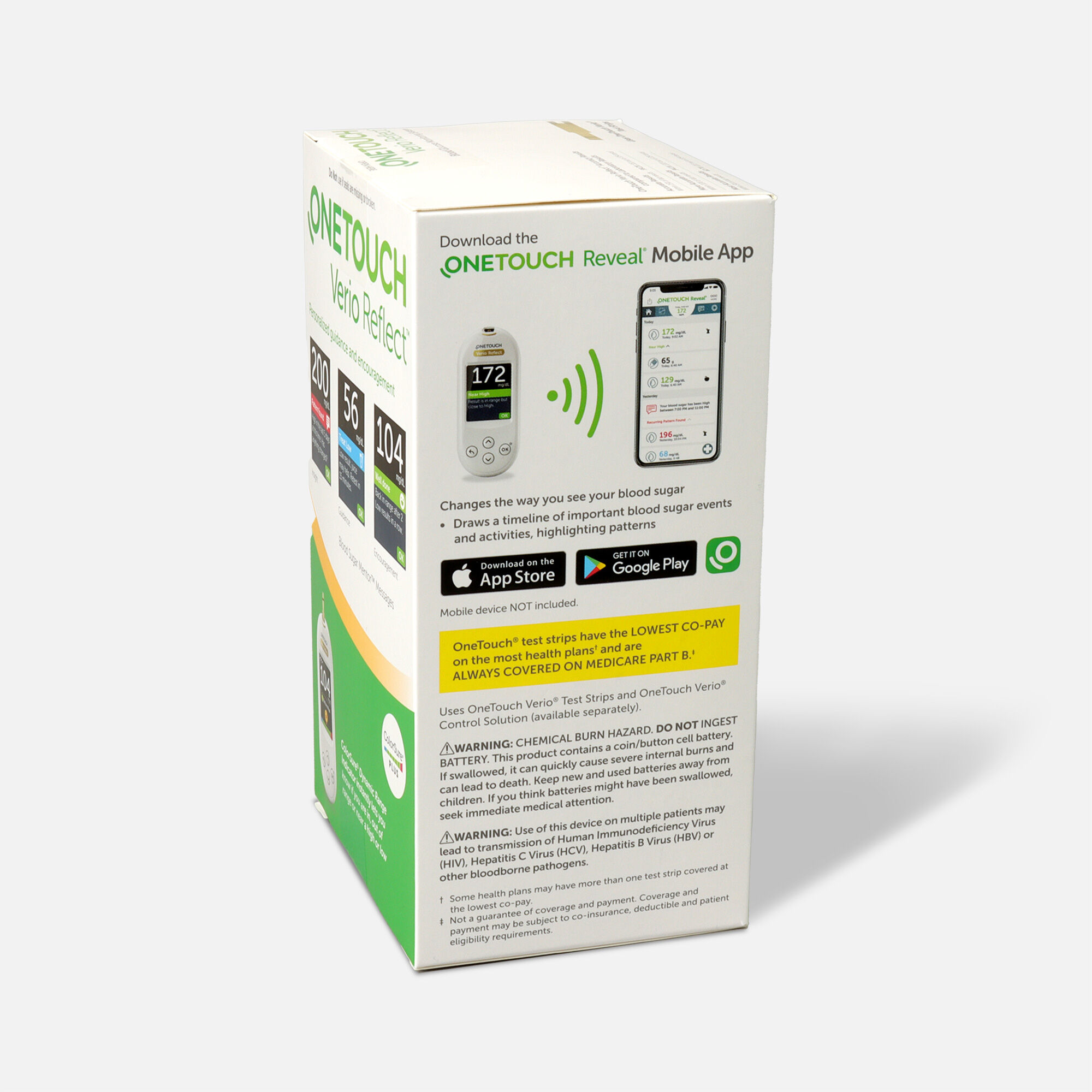 OneTouch Verio Reflect Blood Glucose Monitoring System, , large