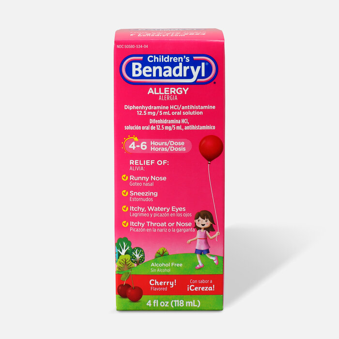 Children's Benadryl Cherry flavored Allergy 4 fl oz., , large