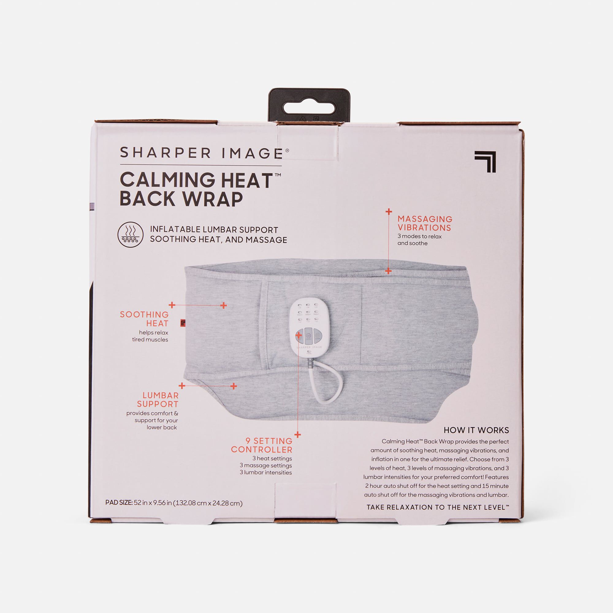 Sharper Image Calming Heat Back Wrap, , large
