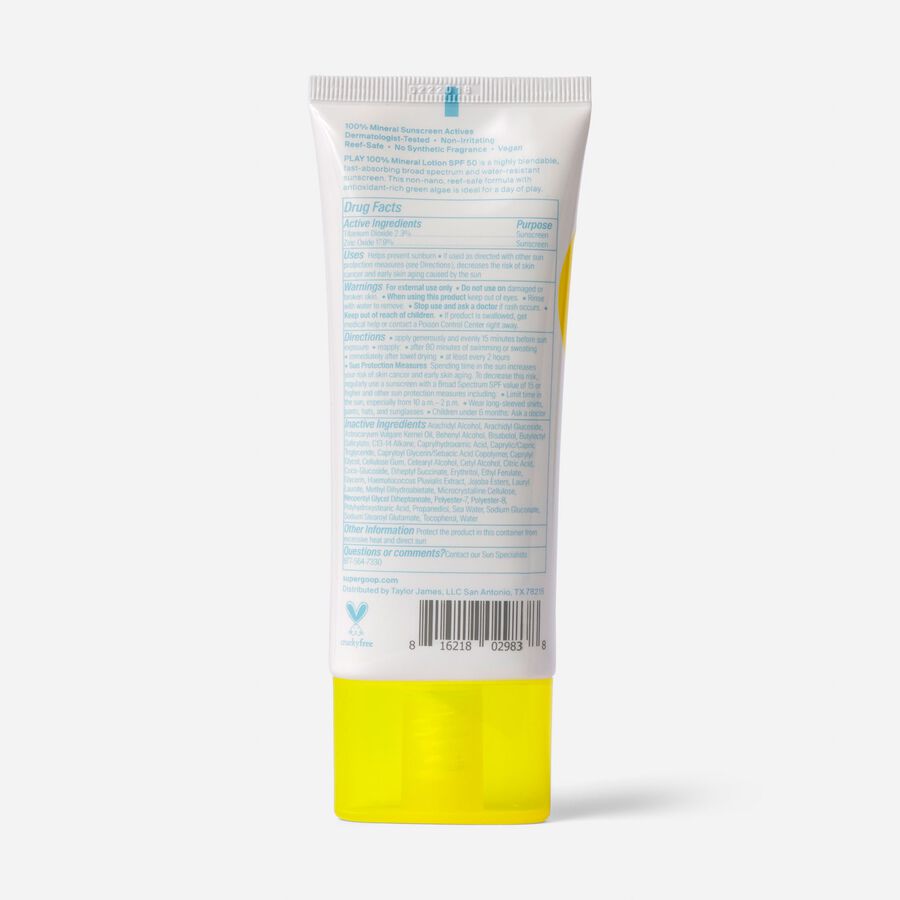 Supergoop PLAY 100% Mineral Lotion with Green Algae, SPF 50, 3.4 oz., , large image number 1