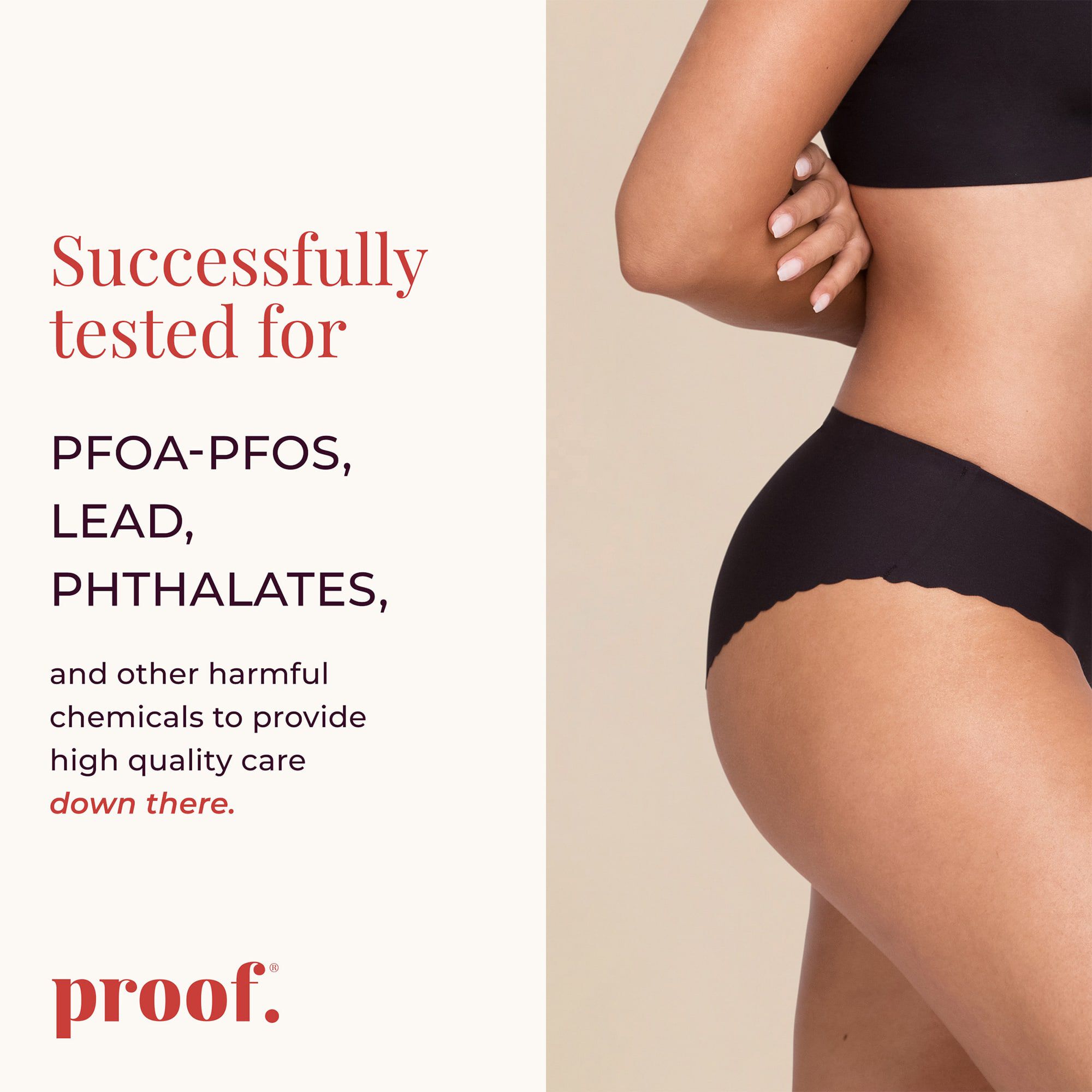 Proof® Period Underwear - Everyday Panties (1 Light Tampon/Panty Liner), Black, large