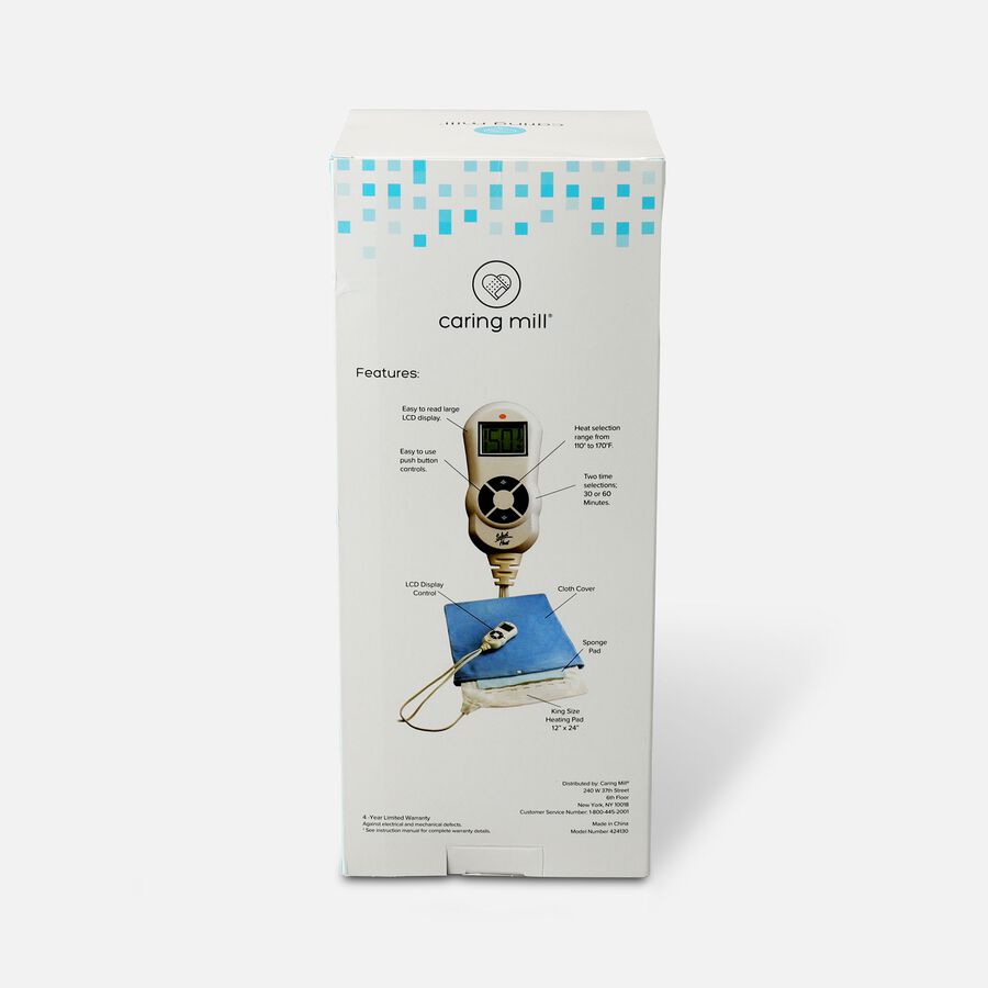 Caring Mill&reg; LCD Moist/ Dry Heating Pad King Size 12" x 24", , large image number 1