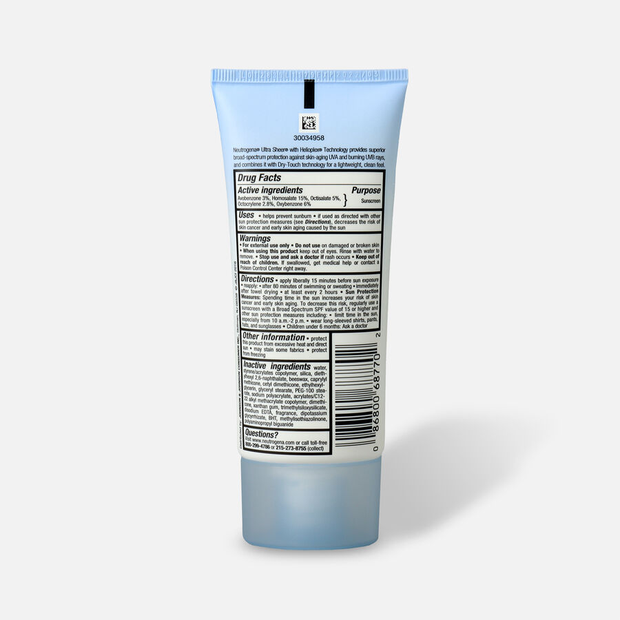 Neutrogena Ultra Sheer SPF 70 Dry-Touch Sunscreen, 3 oz., , large image number 1