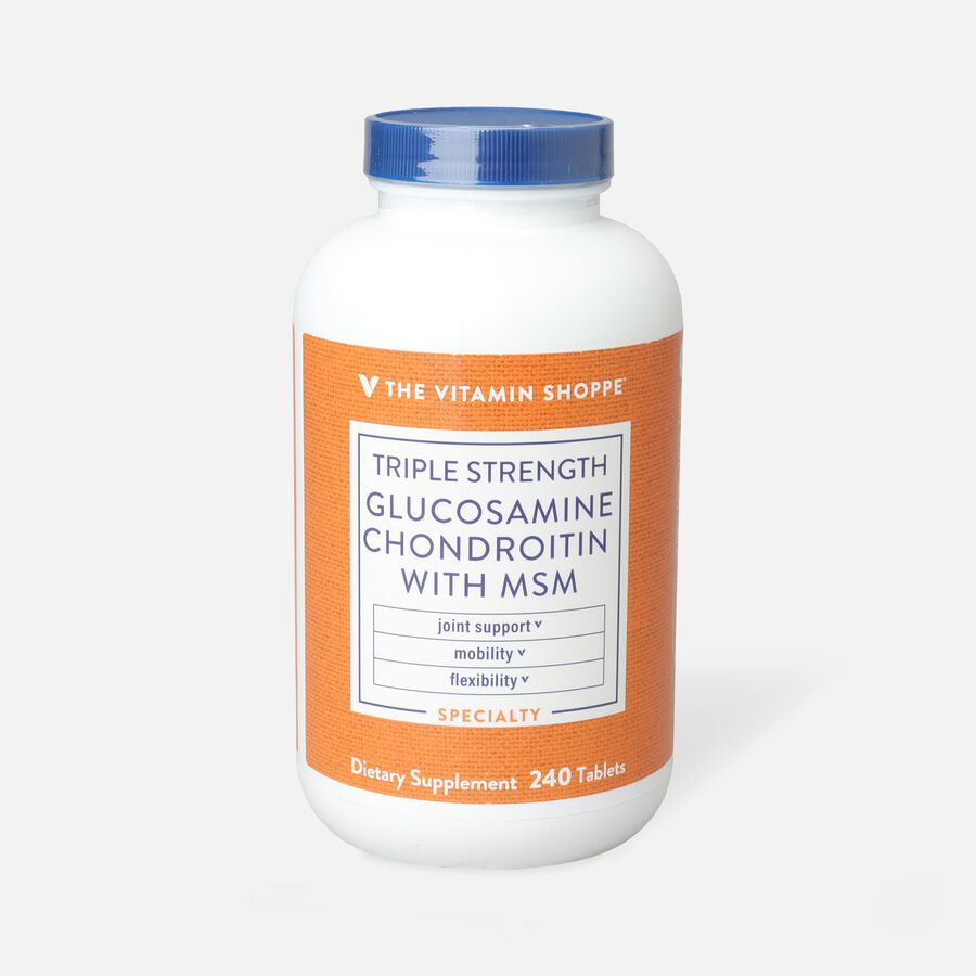 Vitamin Shoppe Triple Strength Glucosamine Chondroitin With MSM, Tablets, 240 ct., , large image number 0