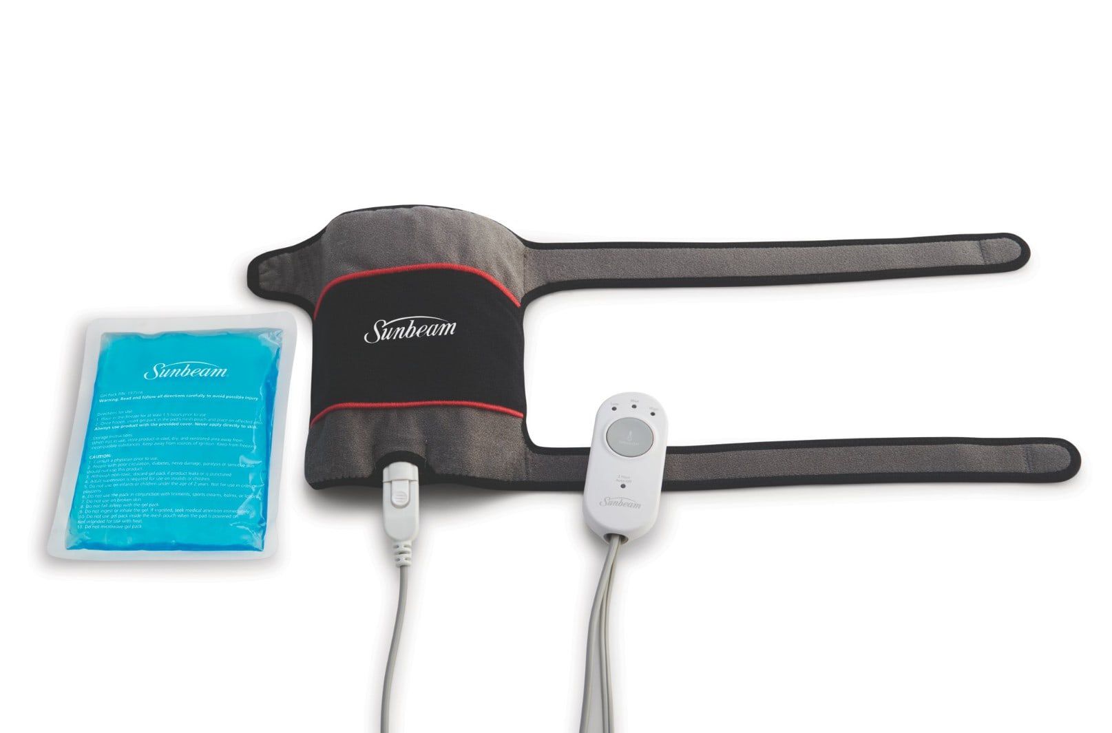 Sunbeam FlexTemp Hot + Cold Joint Wrap With Gel Pack, Gray, 3 Heat Settings, , large