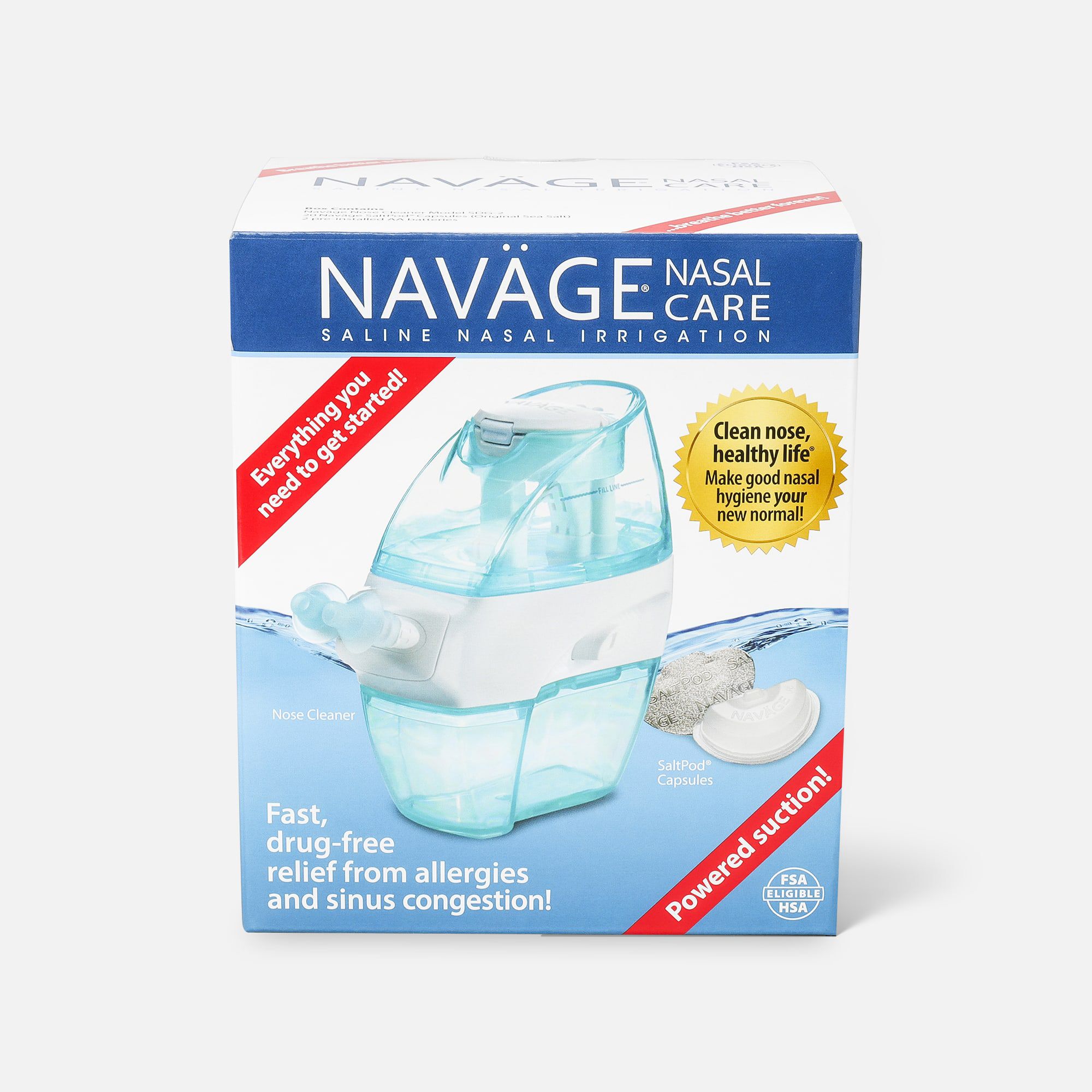 Navage Saline Nasal Irrigation Starter Kit, , large